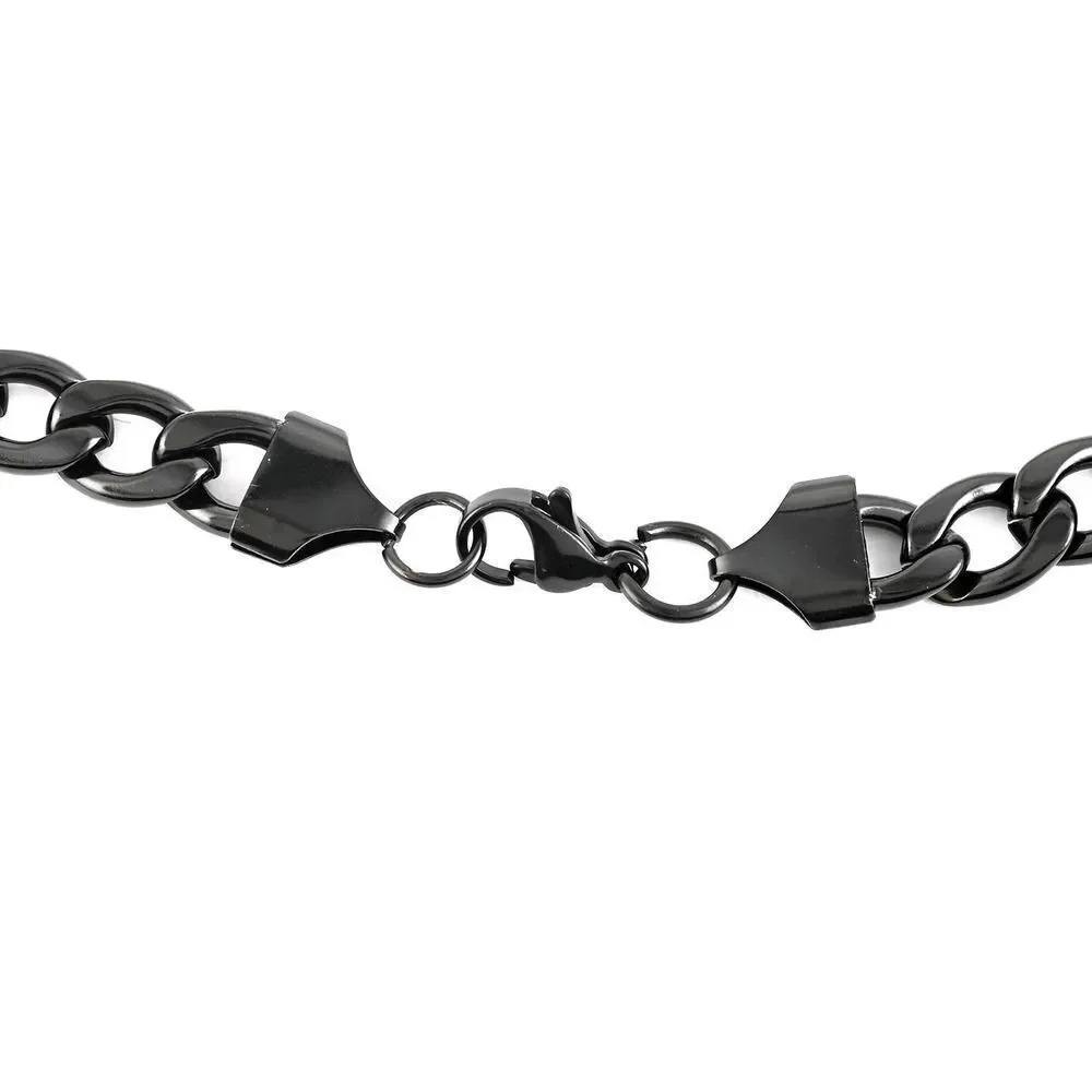 Curb Necklace 24 Inches in ION Plated Black